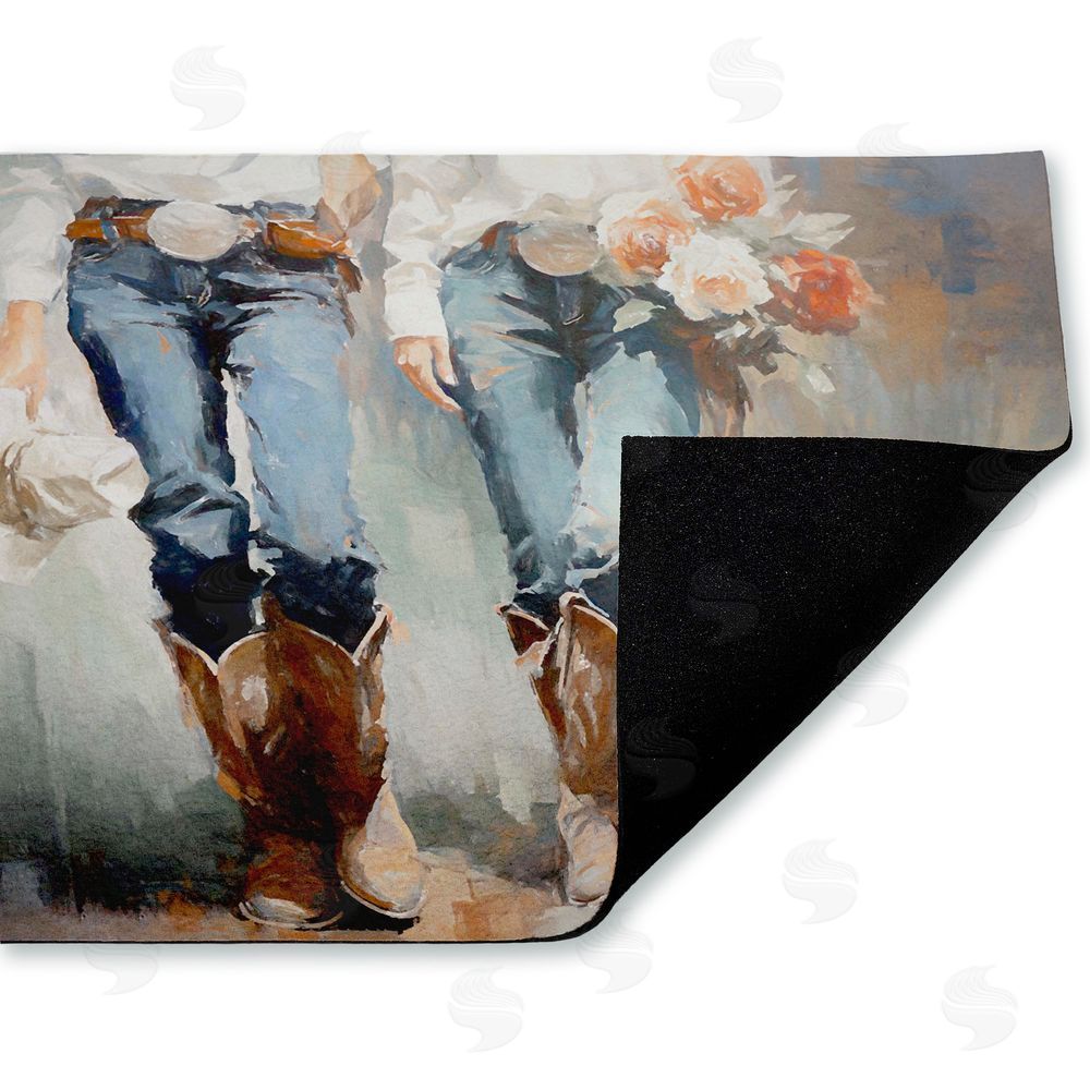 Ramona Murdock | I'll Be Me Floral Cowgirl Non-Woven Door Mat