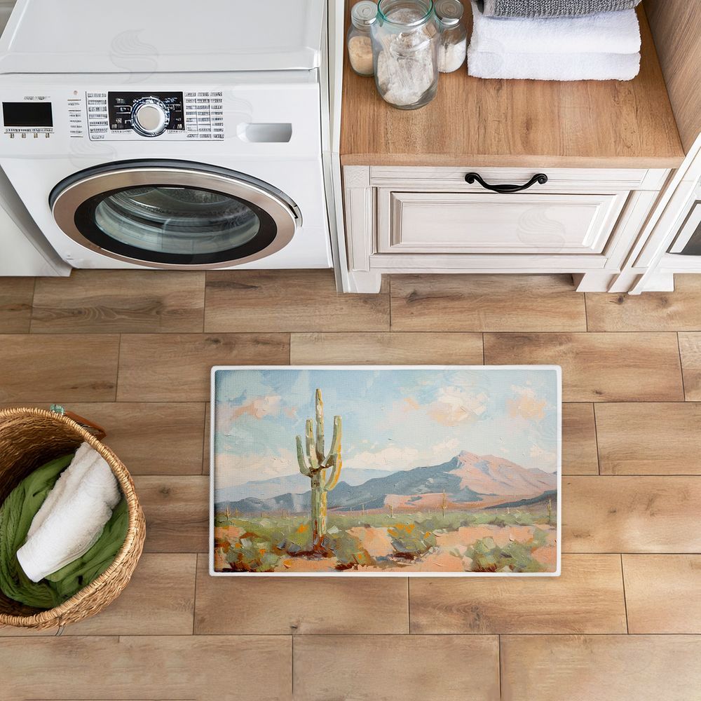 Nina Blue | Cactus & Mountain View Plush Bath Mat