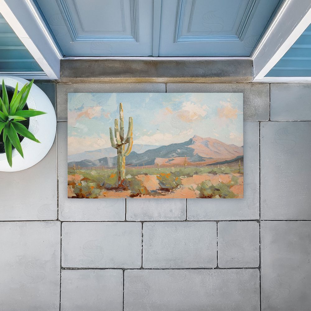 Nina Blue | Cactus & Mountain View Non-Woven Door Mat