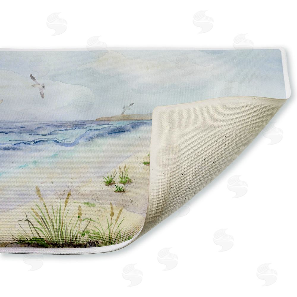 Audrey Jeanne Roberts | Seagull by Beach Shore Plush Bath Mat