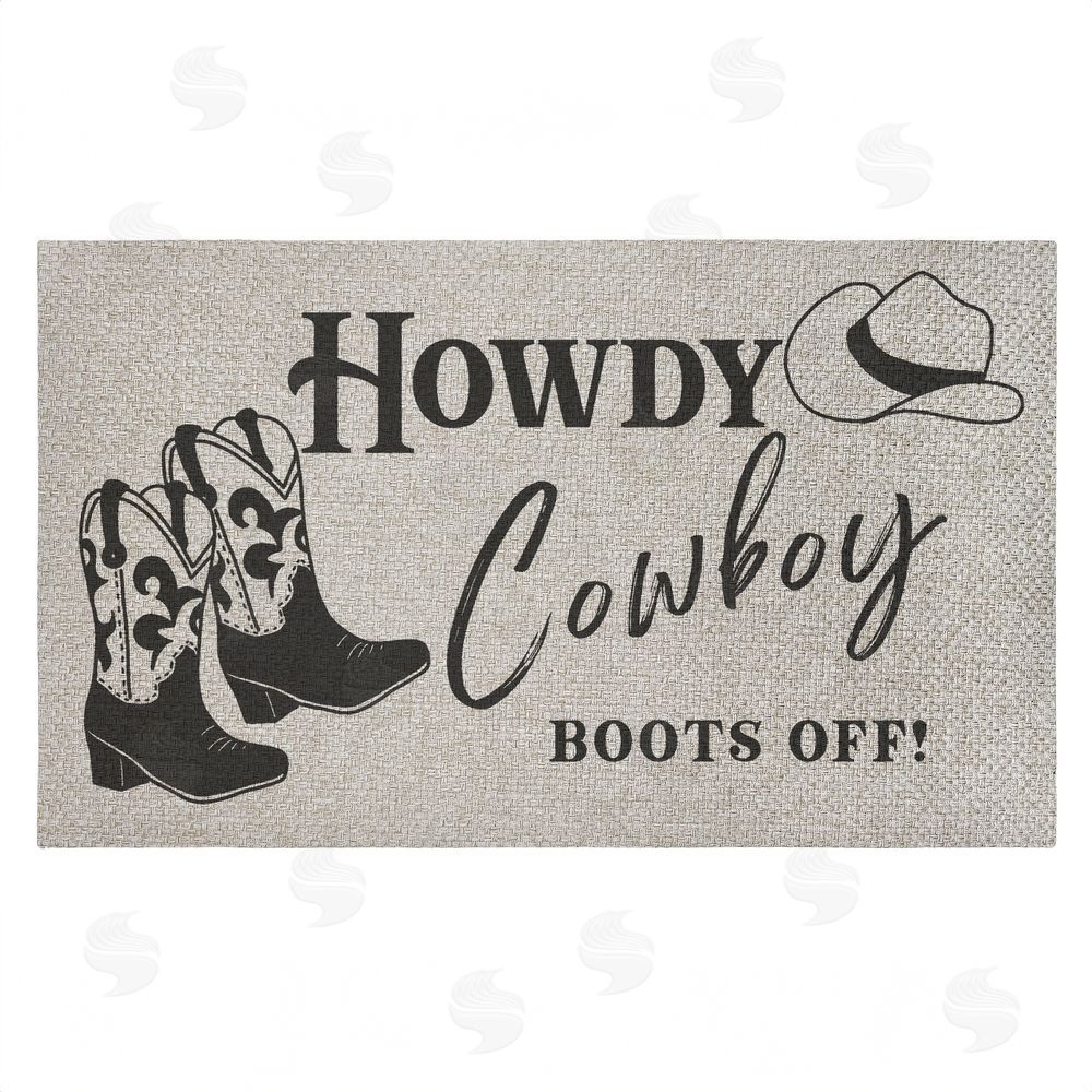 Deane Beesley | Cowboy Boots Off Entry Faux Sisal Door Mat