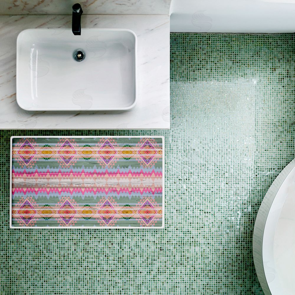 Jennifer Ellory | Bright Shabby Chic Boho Plush Bath Mat