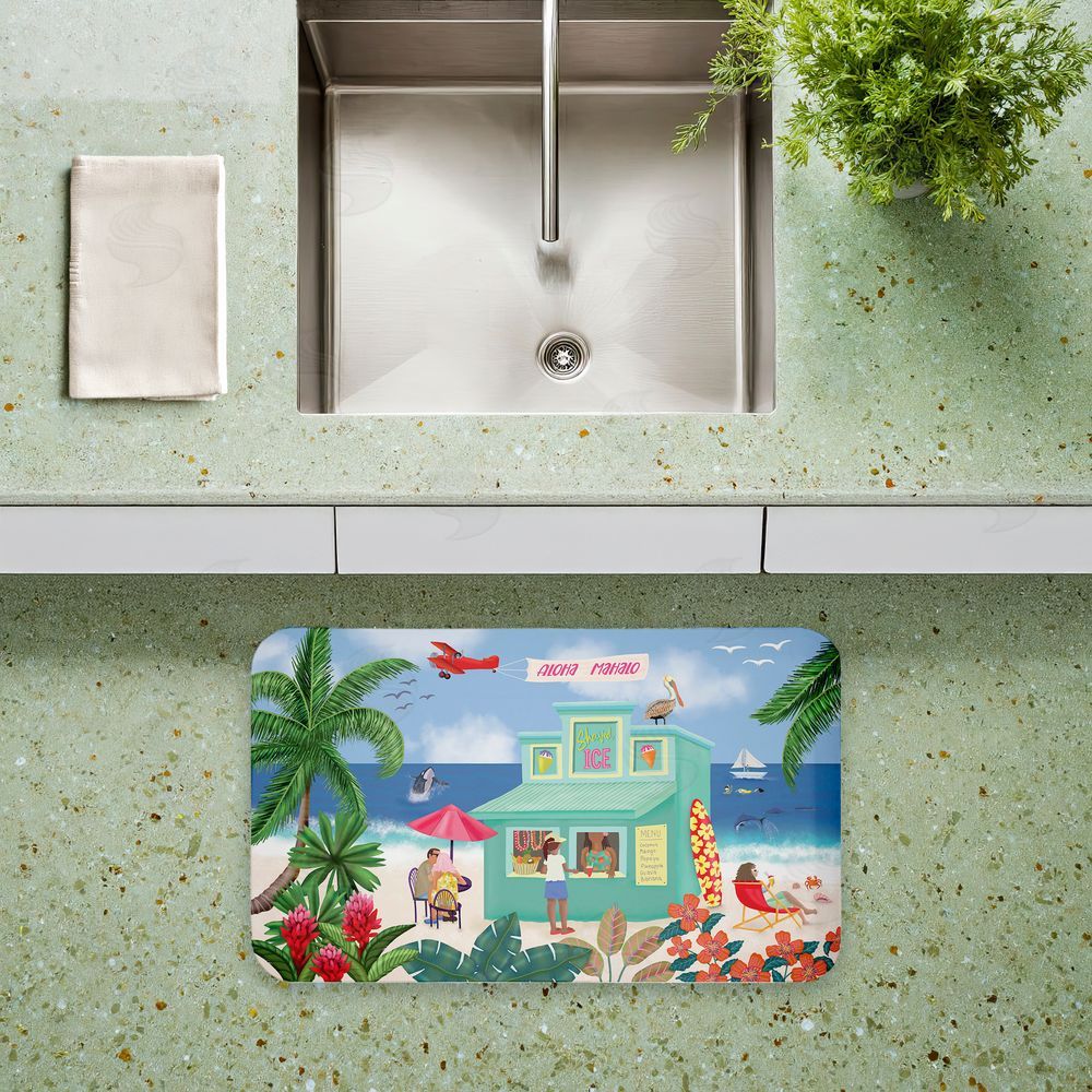 Darlene Seale | Aloha Island Beach Scene Anti-Fatigue Mat
