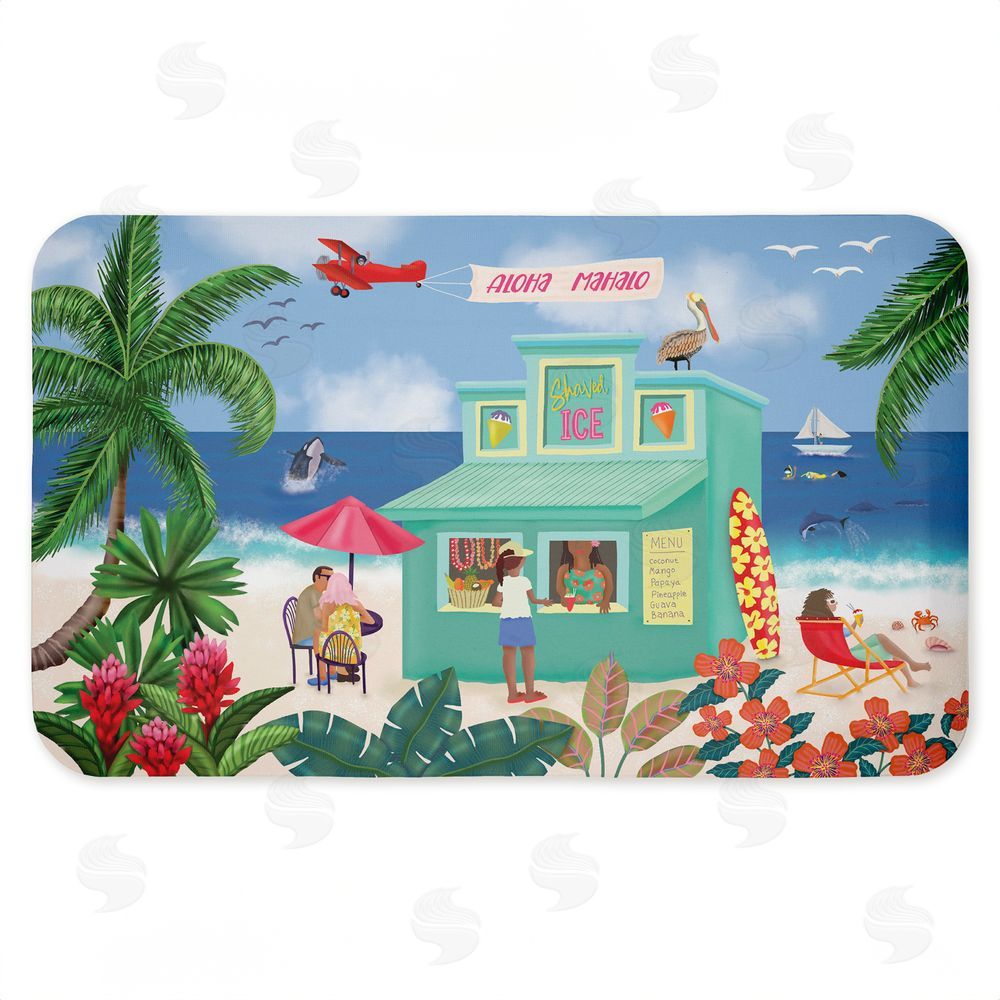 Darlene Seale | Aloha Island Beach Scene Anti-Fatigue Mat