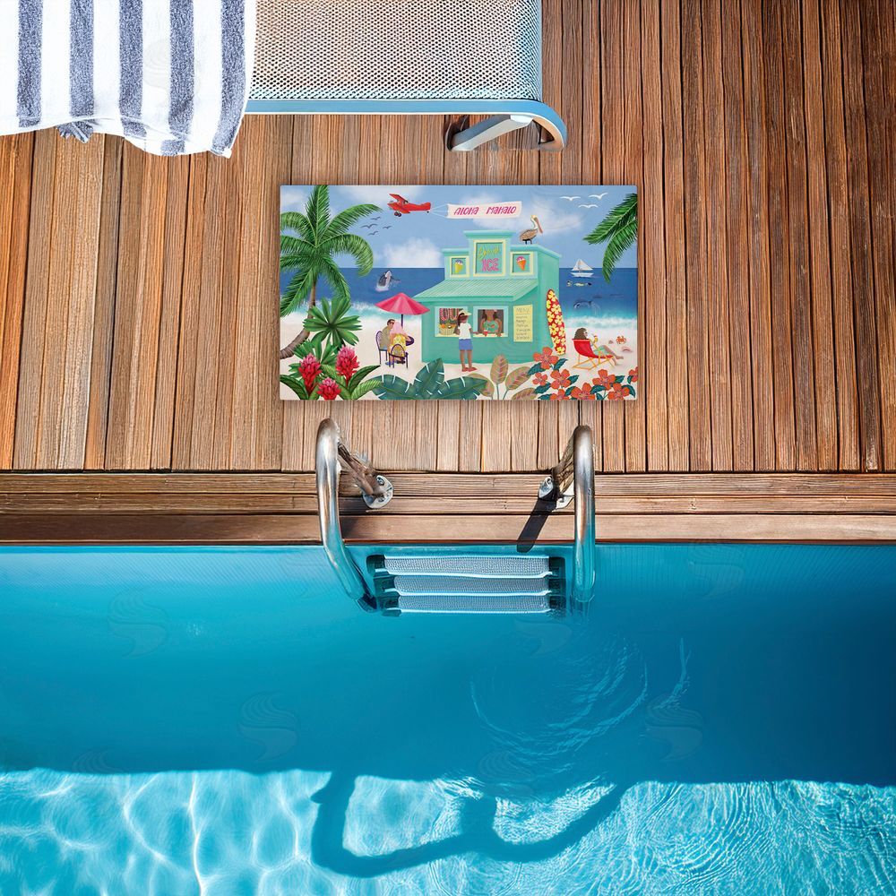 Darlene Seale | Aloha Island Beach Scene Non-Woven Door Mat