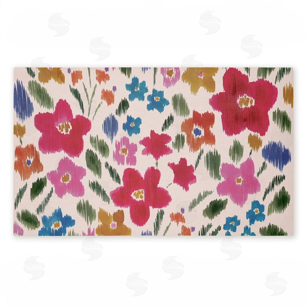Heather McLaughlin | Boho Ikat Flowers Non-Woven Door Mat
