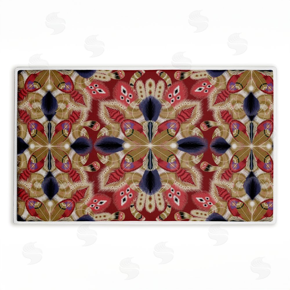 Darlene Seale | Feather Kaleidoscope Fractal Plush Bath Mat