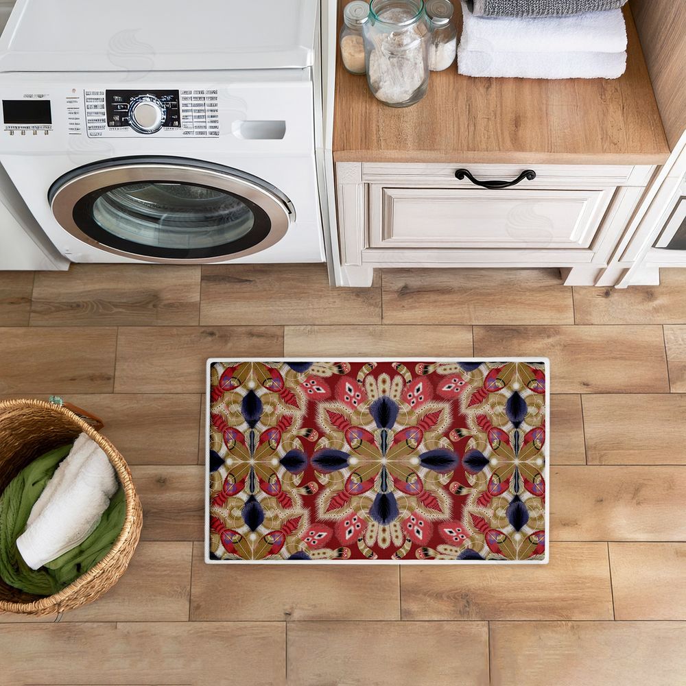 Darlene Seale | Feather Kaleidoscope Fractal Plush Bath Mat