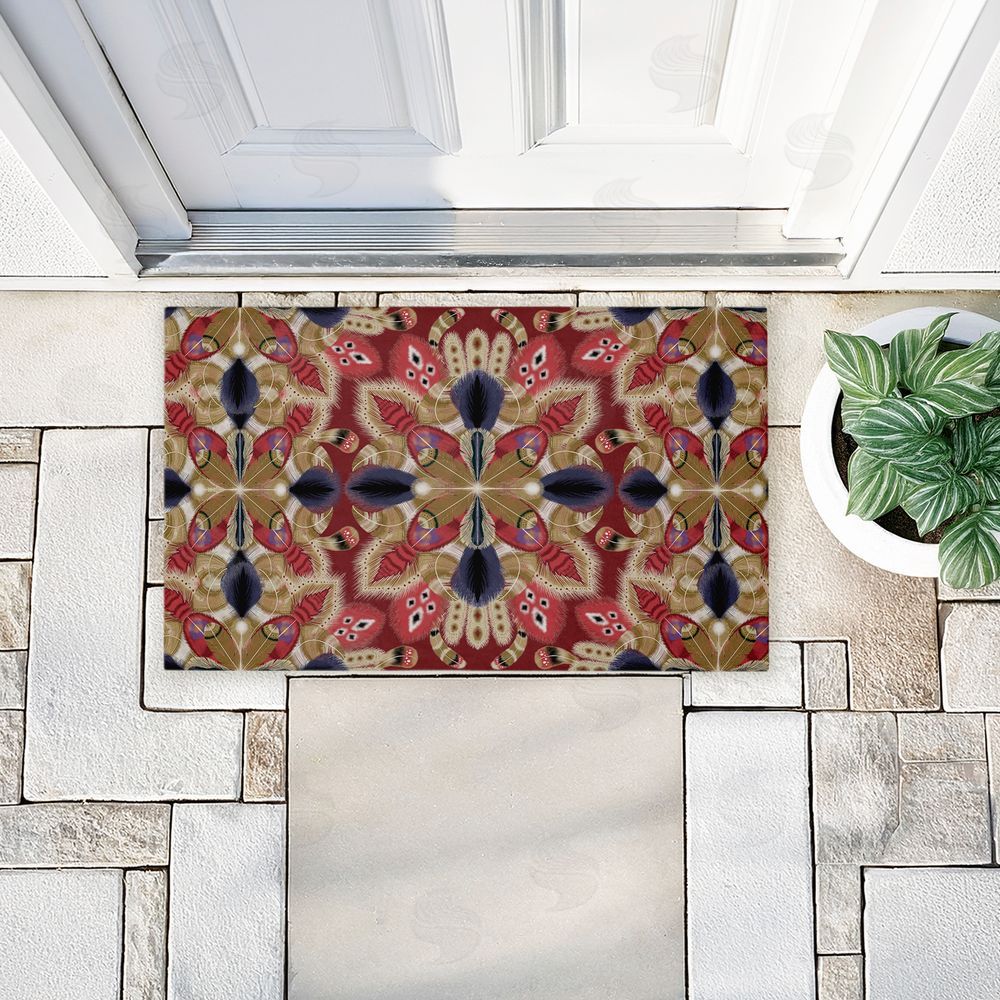Darlene Seale | Feather Kaleidoscope Fractal Non-Woven Door Mat