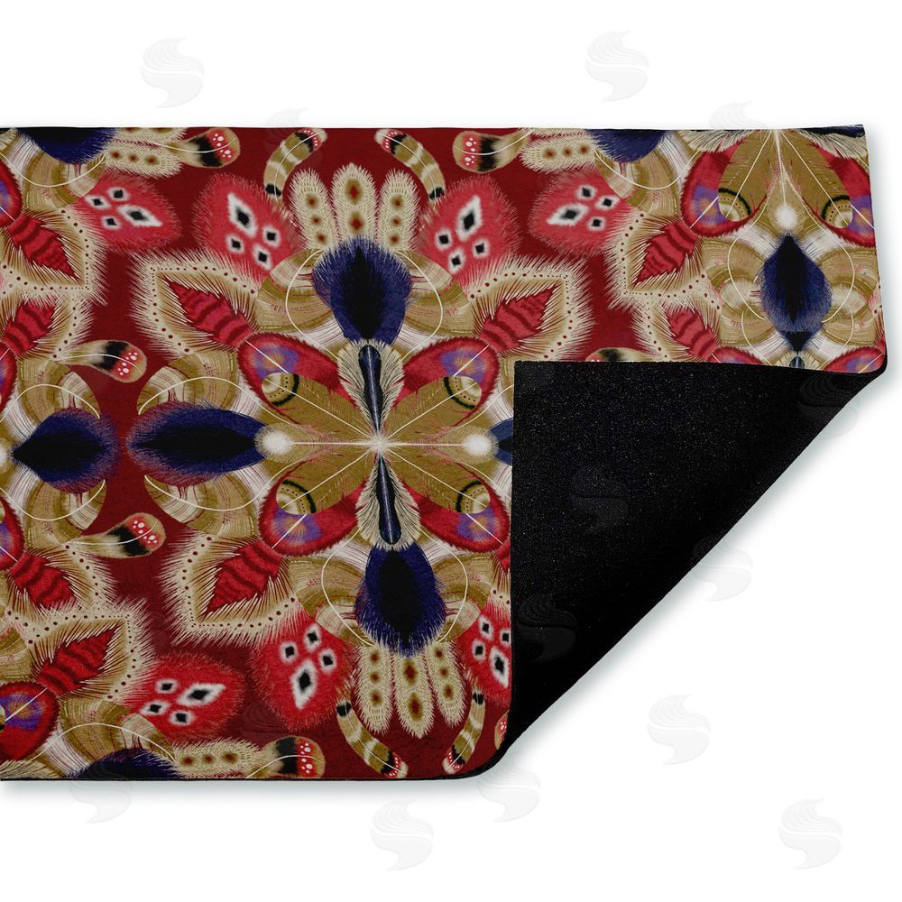 Darlene Seale | Feather Kaleidoscope Fractal Non-Woven Door Mat