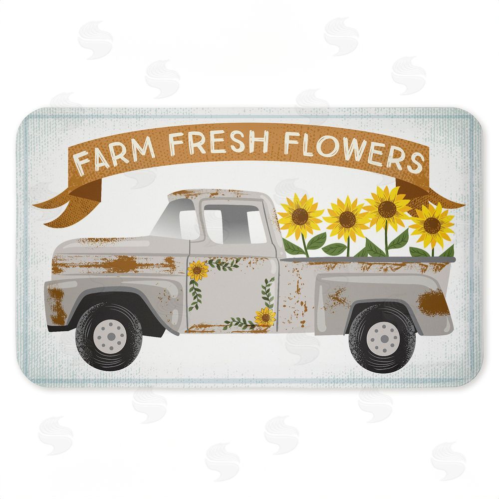Arrolynn Weiderhold | Autumn Farm Flowers Truck Anti-Fatigue Mat