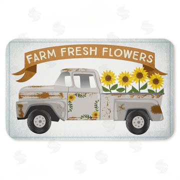 Arrolynn Weiderhold | Autumn Farm Flowers Truck Anti-Fatigue Mat