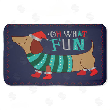 Andrea Jasid Grassi | Whimsical Oh What Fun Dog Anti-Fatigue Mat