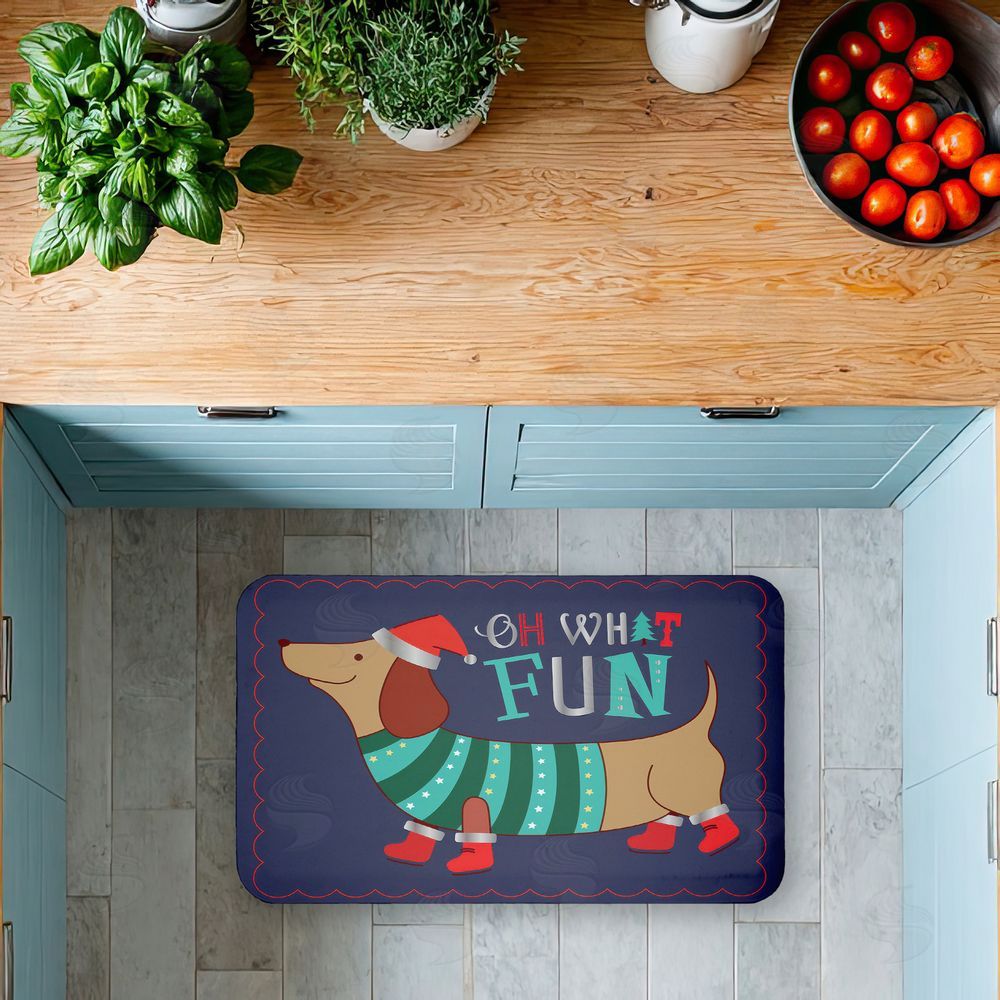 Andrea Jasid Grassi | Whimsical Oh What Fun Dog Anti-Fatigue Mat