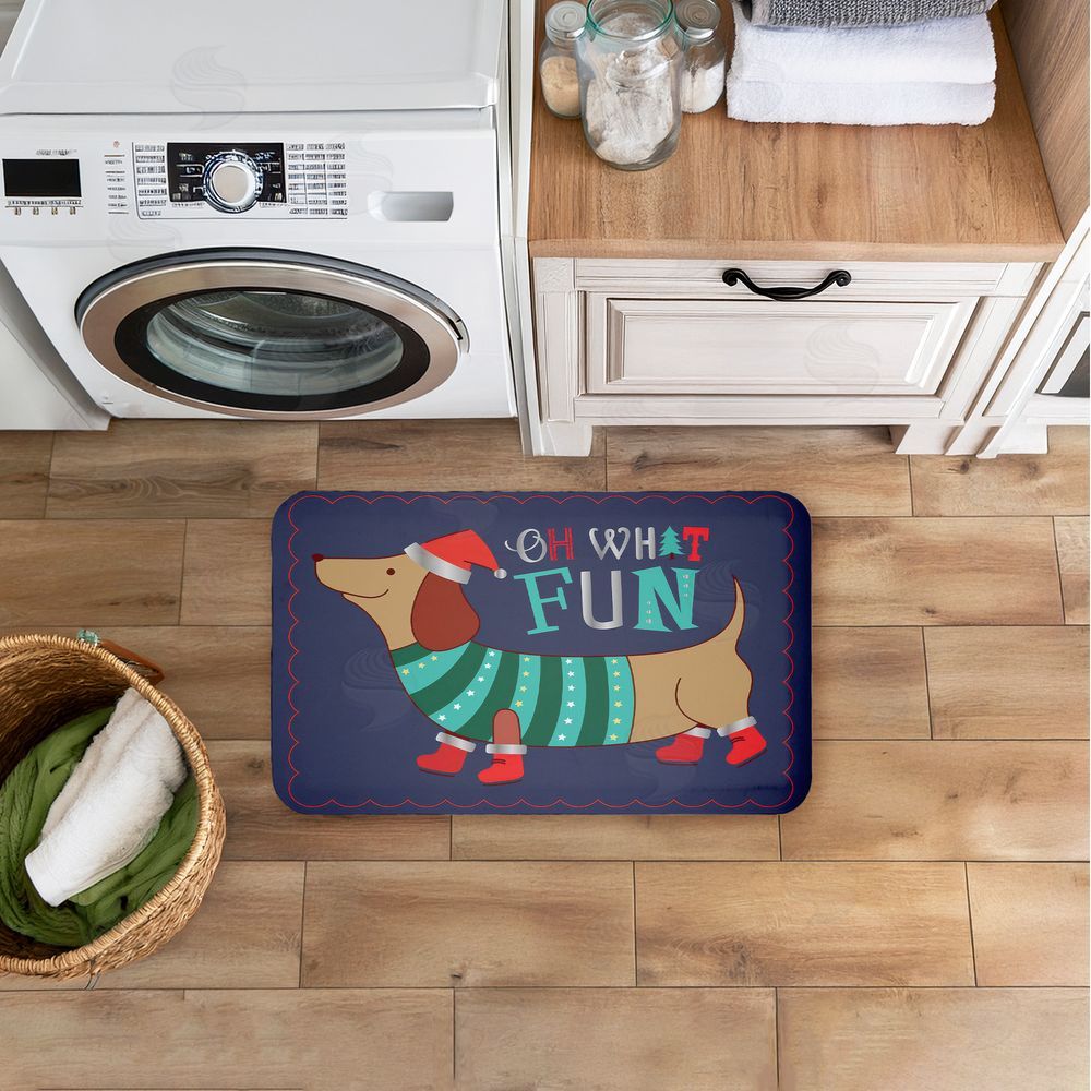 Andrea Jasid Grassi | Whimsical Oh What Fun Dog Anti-Fatigue Mat