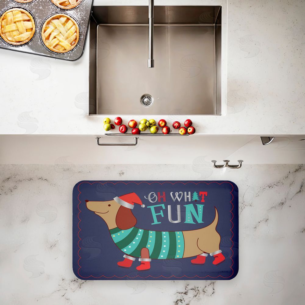 Andrea Jasid Grassi | Whimsical Oh What Fun Dog Anti-Fatigue Mat