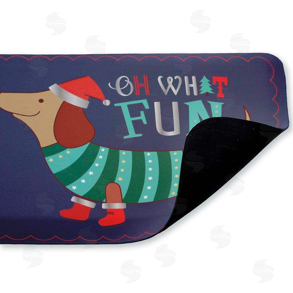 Andrea Jasid Grassi | Whimsical Oh What Fun Dog Anti-Fatigue Mat