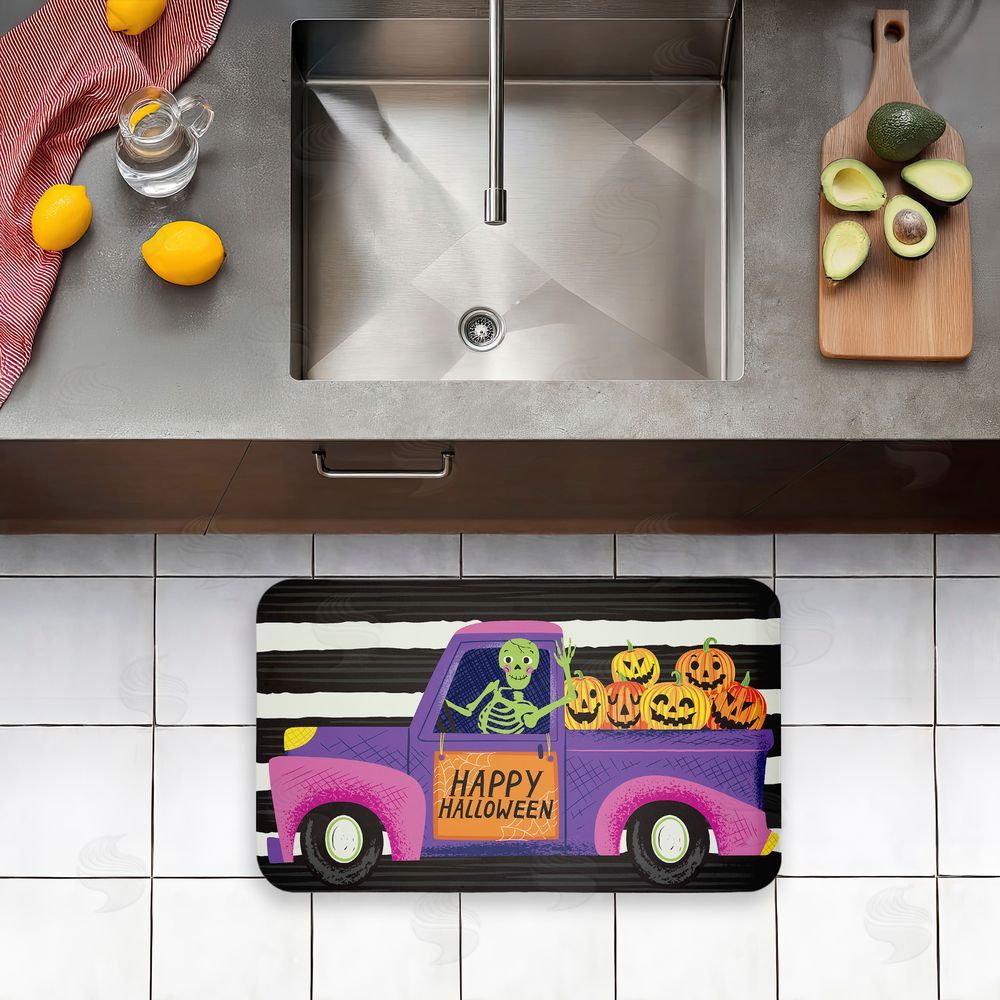 Arrolynn Weiderhold | Happy Halloween Skeleton Driver Anti-Fatigue Mat