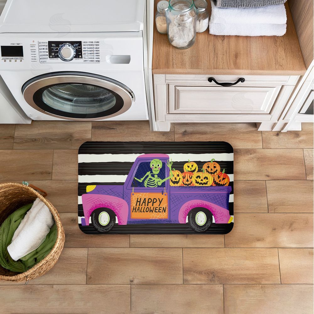 Arrolynn Weiderhold | Happy Halloween Skeleton Driver Anti-Fatigue Mat