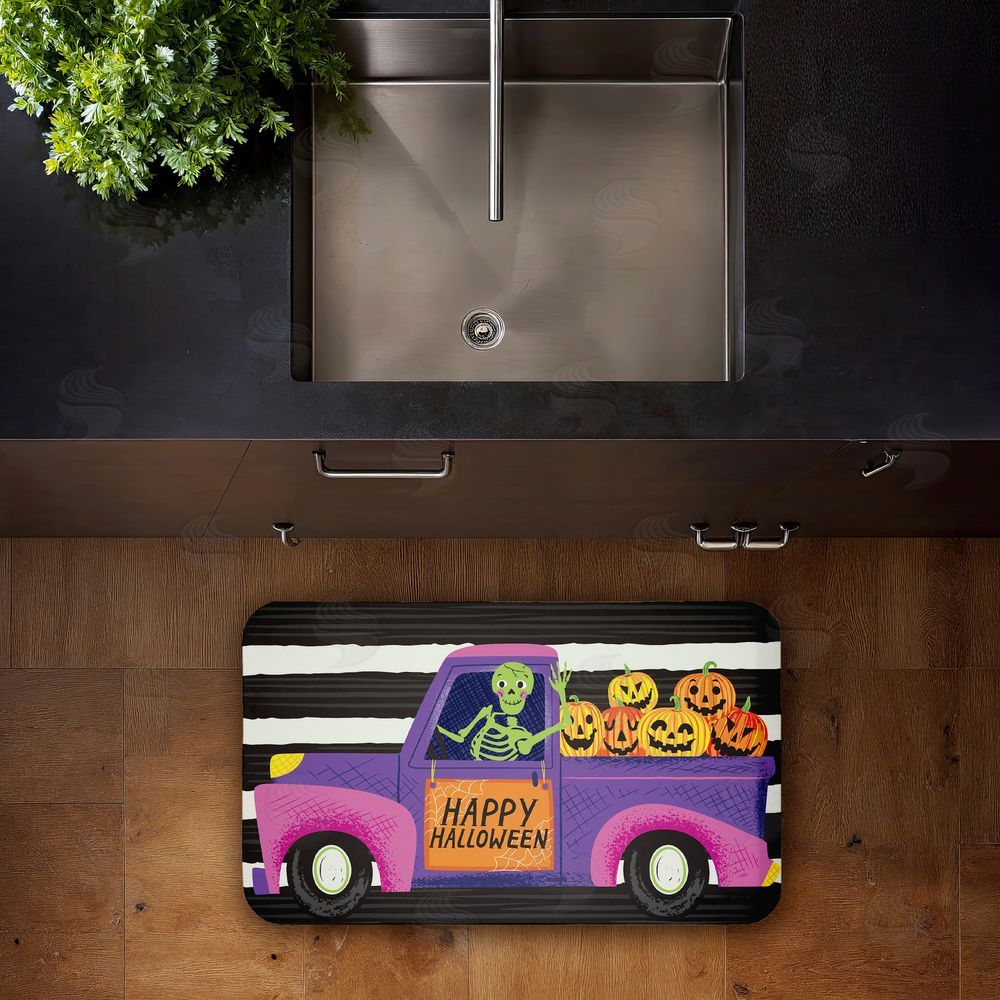 Arrolynn Weiderhold | Happy Halloween Skeleton Driver Anti-Fatigue Mat
