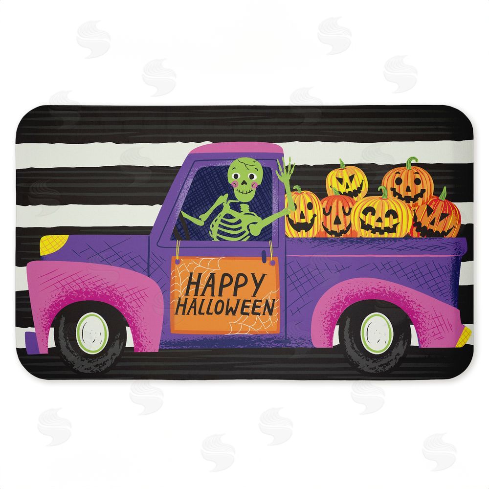 Arrolynn Weiderhold | Happy Halloween Skeleton Driver Anti-Fatigue Mat
