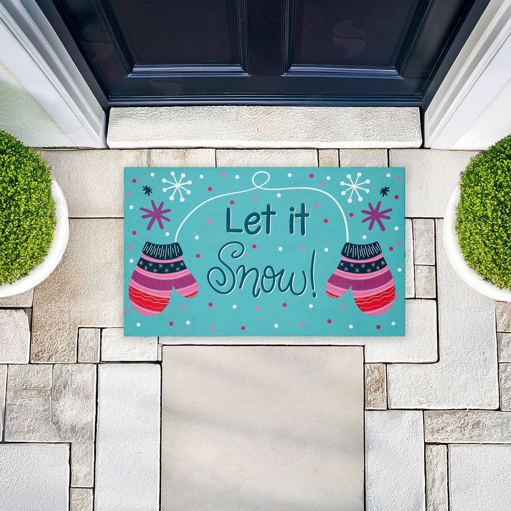 Emily Cromwell | Winter Mittens Let It Snow Non-Woven Door Mat