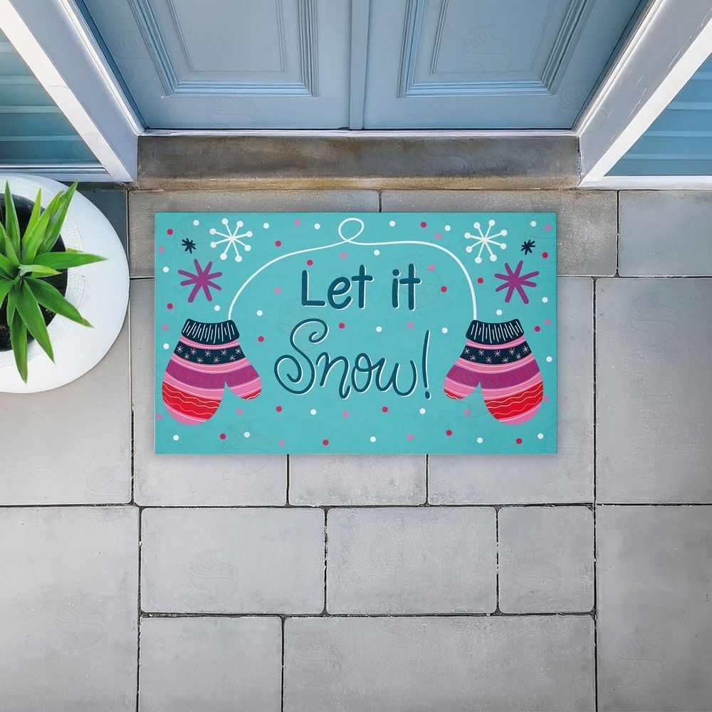 Emily Cromwell | Winter Mittens Let It Snow Non-Woven Door Mat