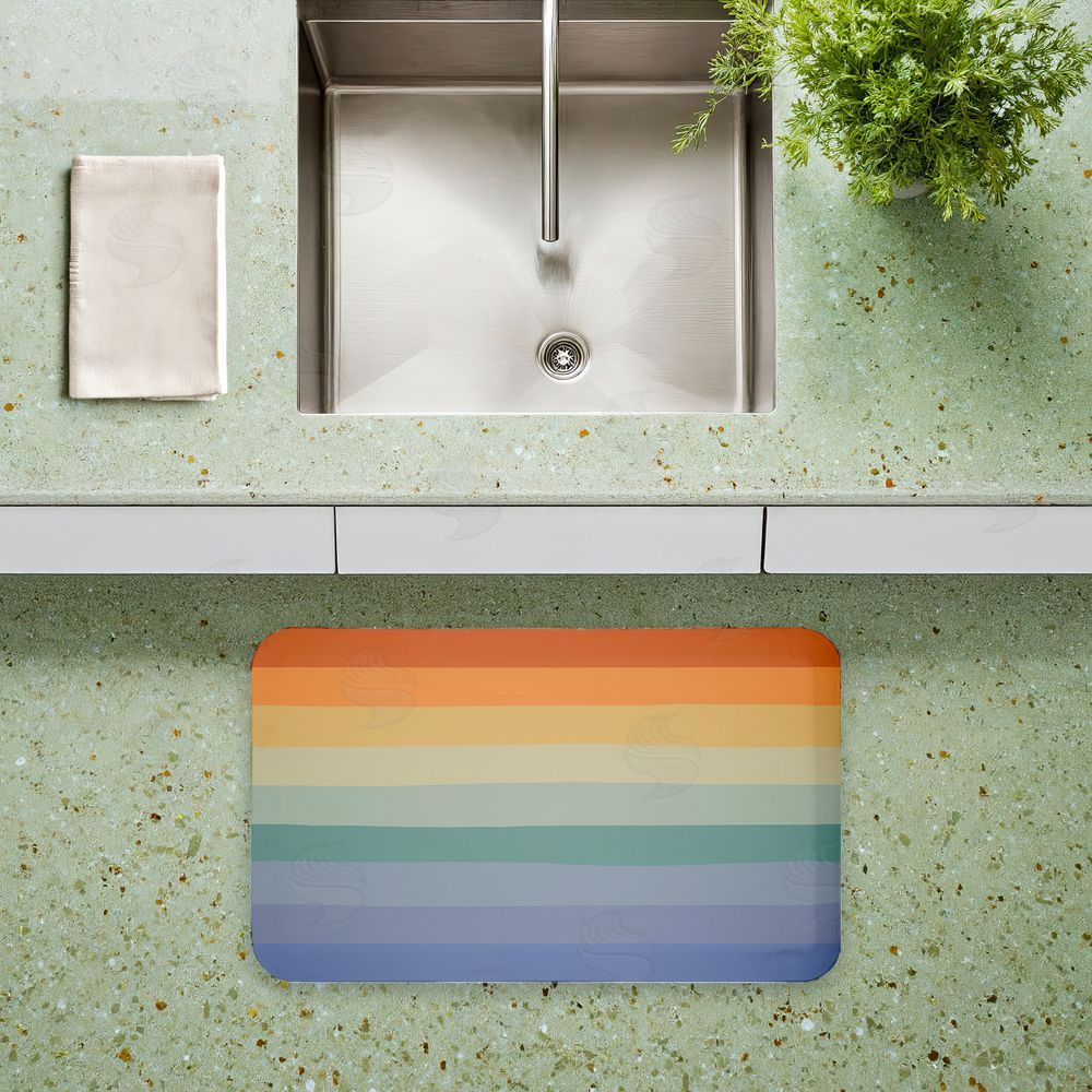 Darlene Seale | Rainbow Stripes Gradient Anti-Fatigue Mat
