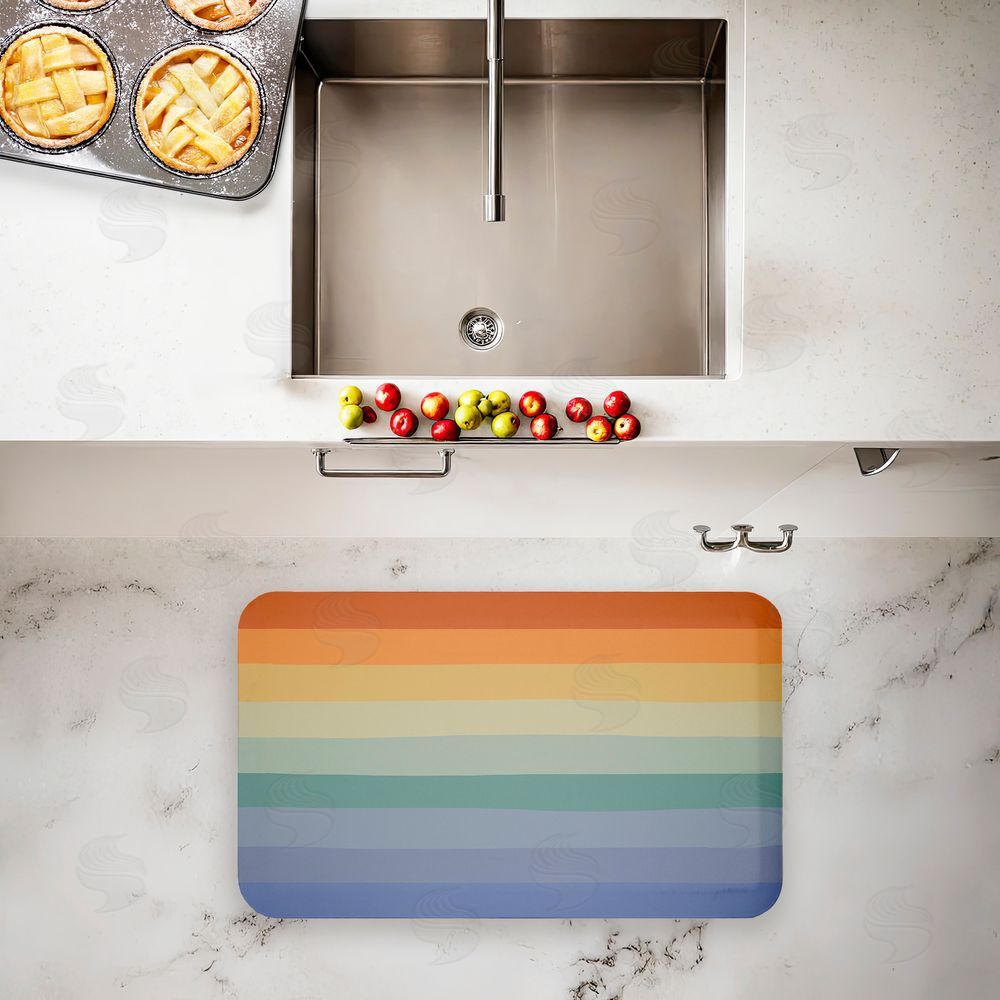 Darlene Seale | Rainbow Stripes Gradient Anti-Fatigue Mat