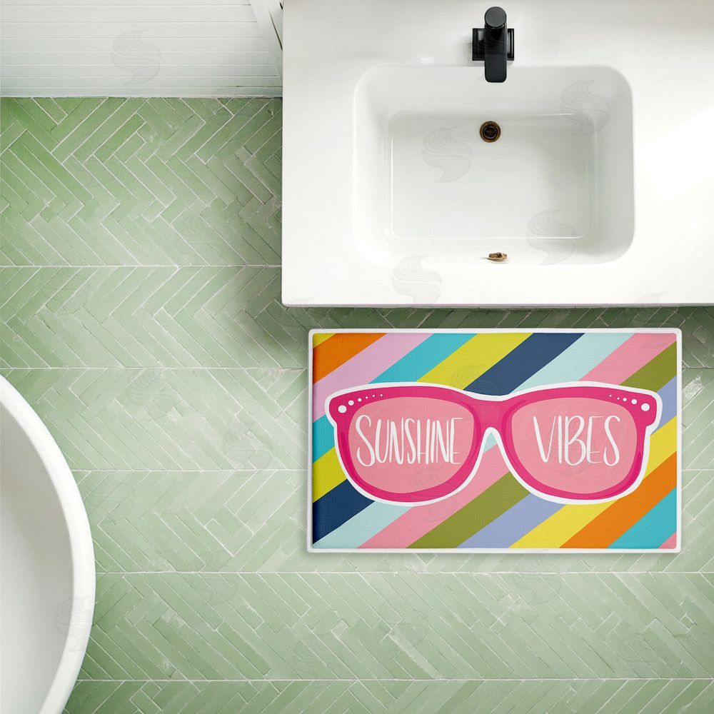 Emily Cromwell | Sunshine Vibes Sunglasses Plush Bath Mat