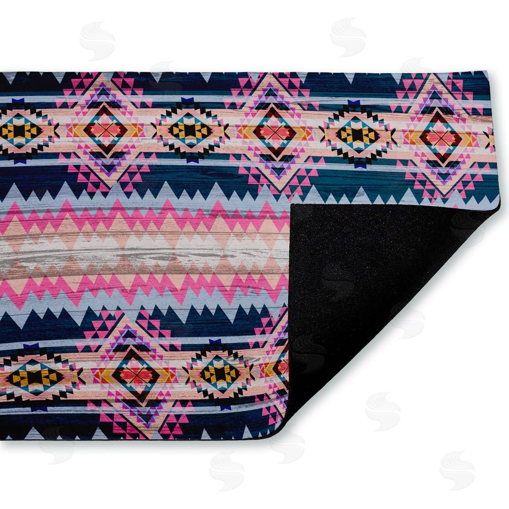 Jennifer Ellory | Boho Geometric Pink & Blue Non-Woven Door Mat