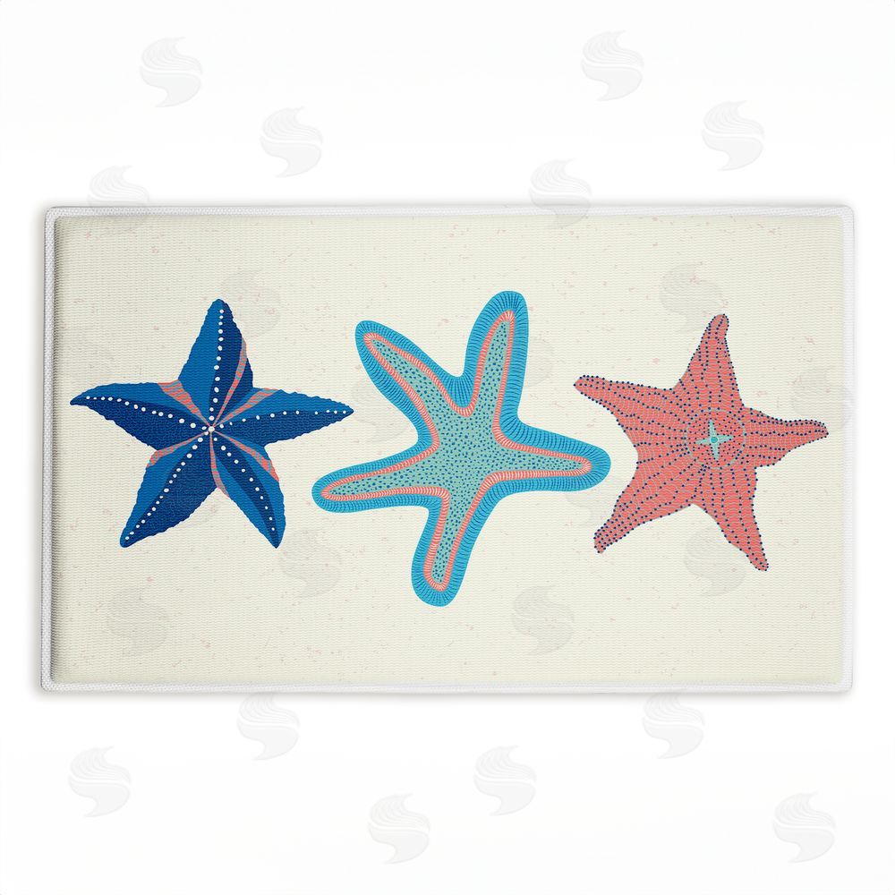 Darlene Seale | Coastal Americana Starfish Plush Bath Mat