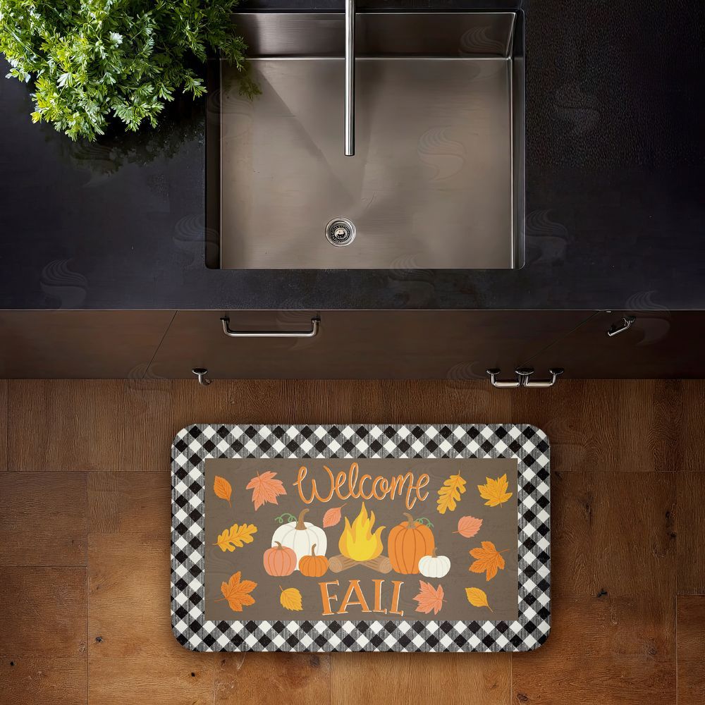 Taylor Shannon Designs | Welcome Fall Gingham Border Anti-Fatigue Mat