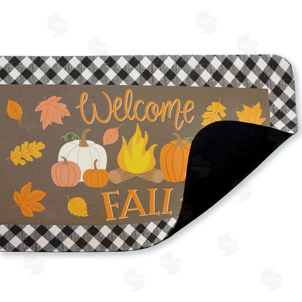 Taylor Shannon Designs | Welcome Fall Gingham Border Anti-Fatigue Mat