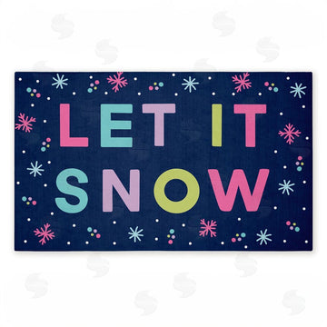 Emily Cromwell | Purple Tone Let It Snow Non-Woven Door Mat