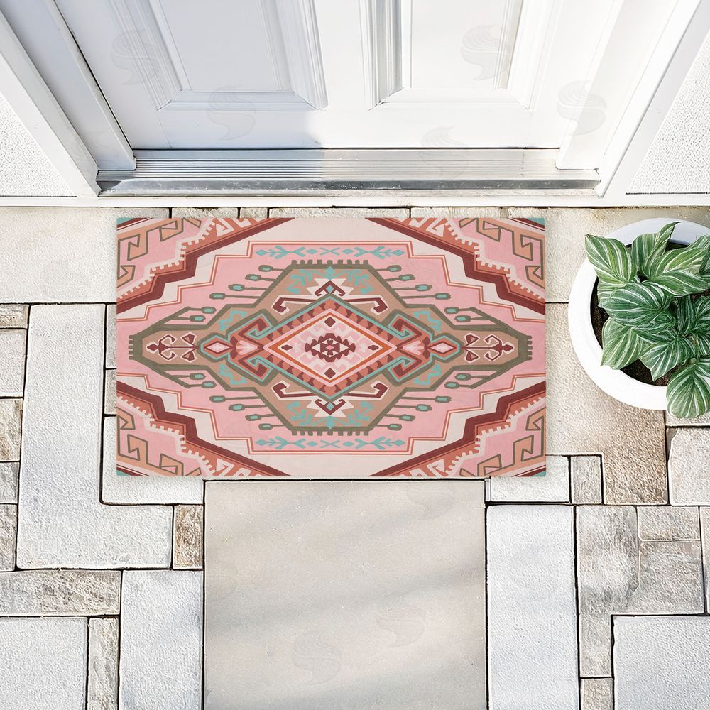 Corinne Lent | Terracotta Dreams Pink Boho Non-Woven Door Mat