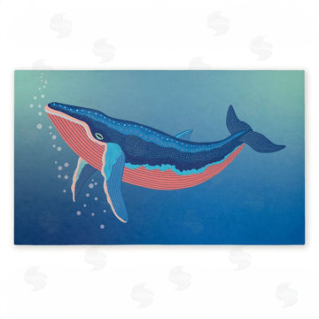 Darlene Seale | Coastal Whale with Bubbles Non-Woven Door Mat