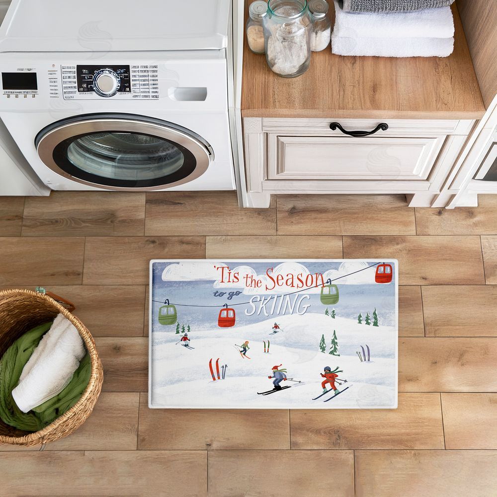 Caverly Smith | Tis The Season Ski Slopes Plush Bath Mat