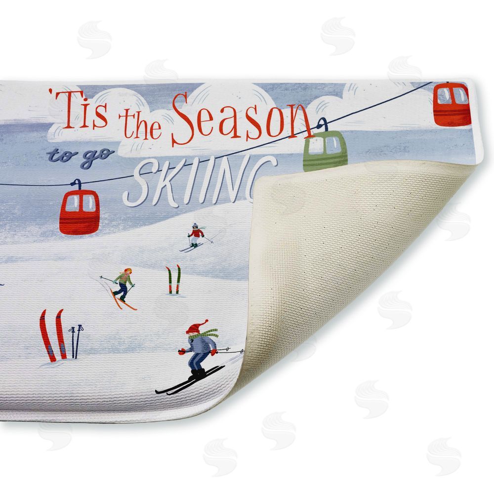 Caverly Smith | Tis The Season Ski Slopes Plush Bath Mat