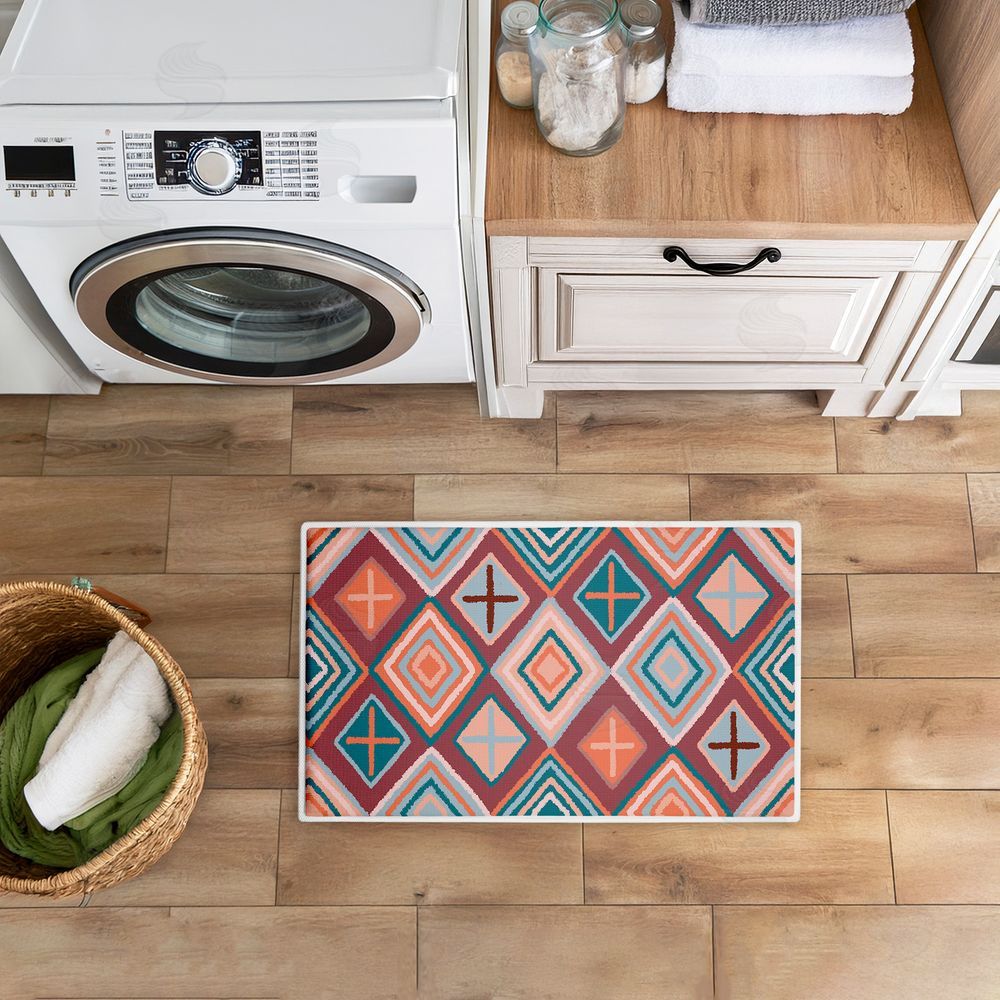 Darlene Seale | Bold Geometric Patterns Plush Bath Mat
