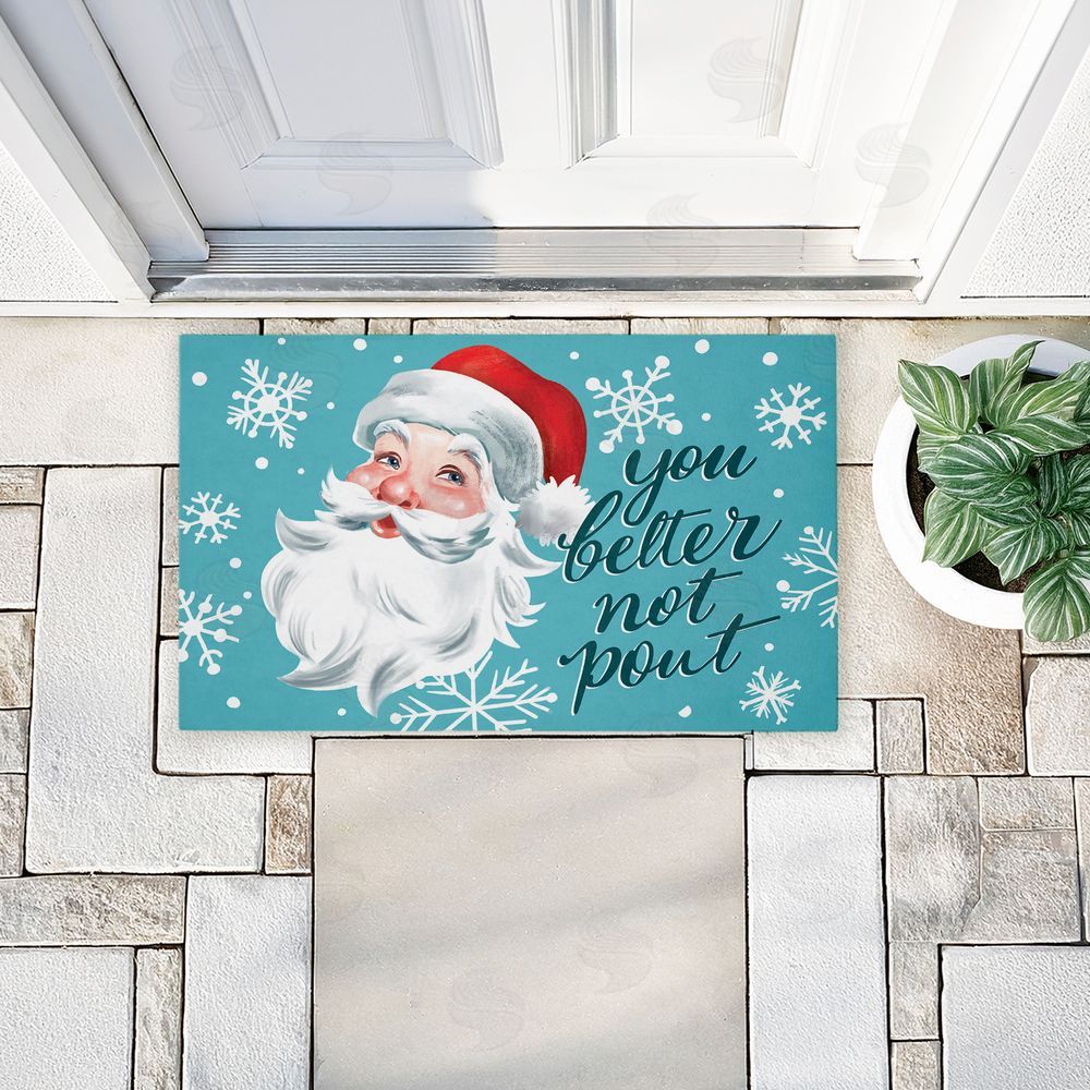 Caverly Smith | Better Not Pout Antique Santa Non-Woven Door Mat