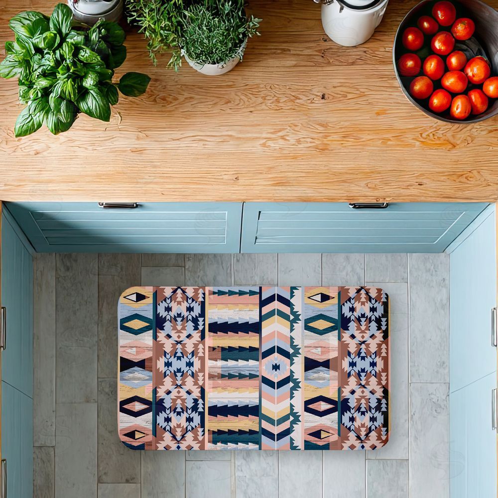 Jennifer Ellory | Subtle Boho Geometrics Anti-Fatigue Mat