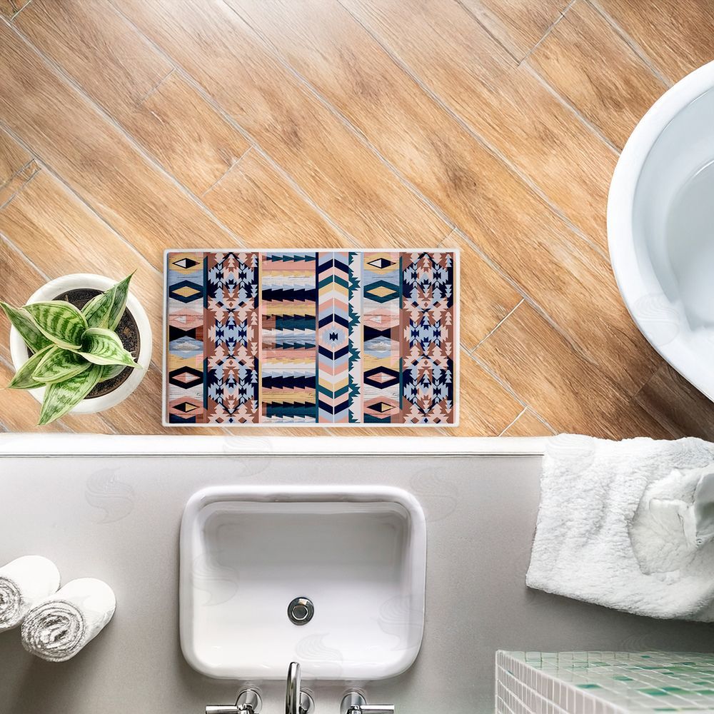 Jennifer Ellory | Subtle Boho Geometrics Plush Bath Mat