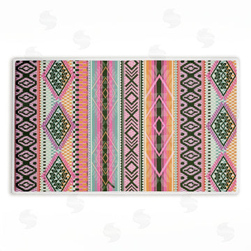 Jennifer Ellory | Boho Geometric Stripes Plush Bath Mat