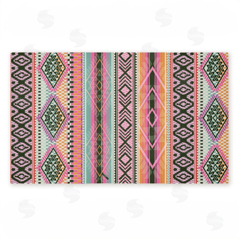 Jennifer Ellory | Boho Geometric Stripes Non-Woven Door Mat