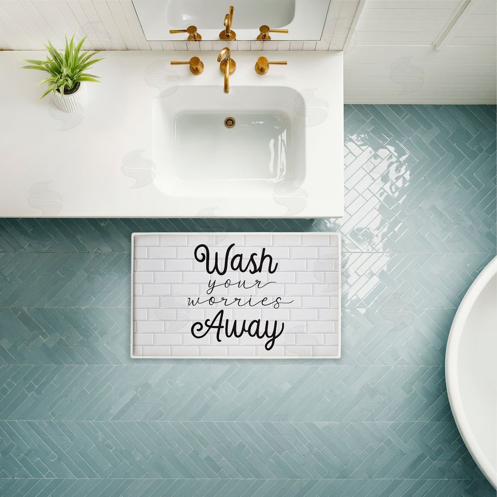Arrolynn Weiderhold | Wash Worries Away Simple Plush Bath Mat