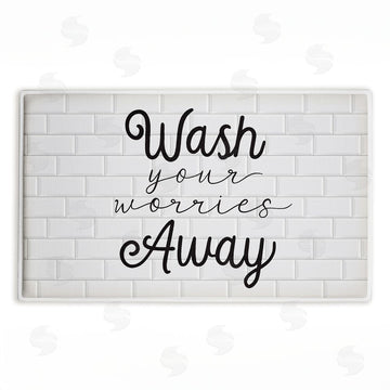 Arrolynn Weiderhold | Wash Worries Away Simple Plush Bath Mat