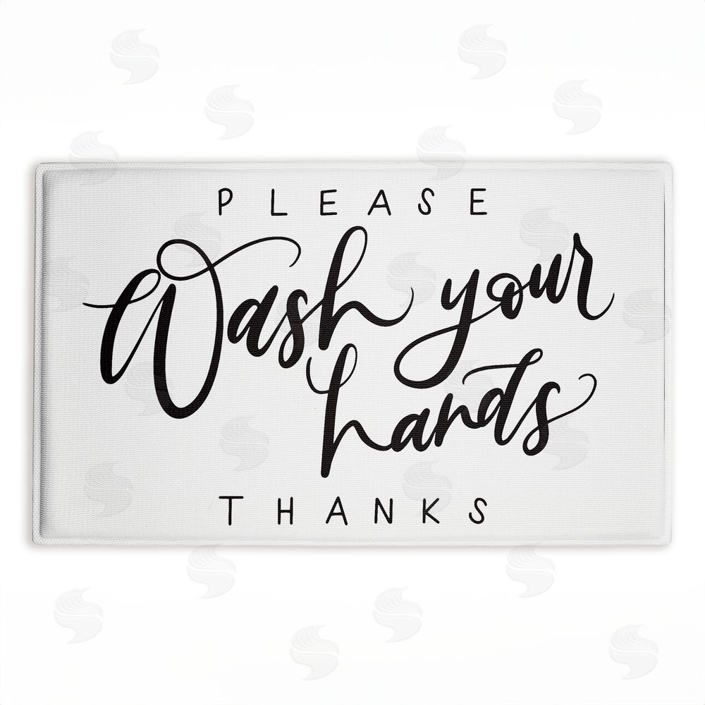 Amanda Houston | Please Wash Hands Thanks Plush Bath Mat