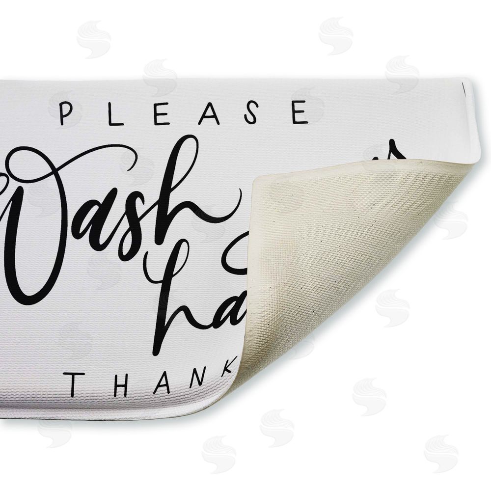 Amanda Houston | Please Wash Hands Thanks Plush Bath Mat
