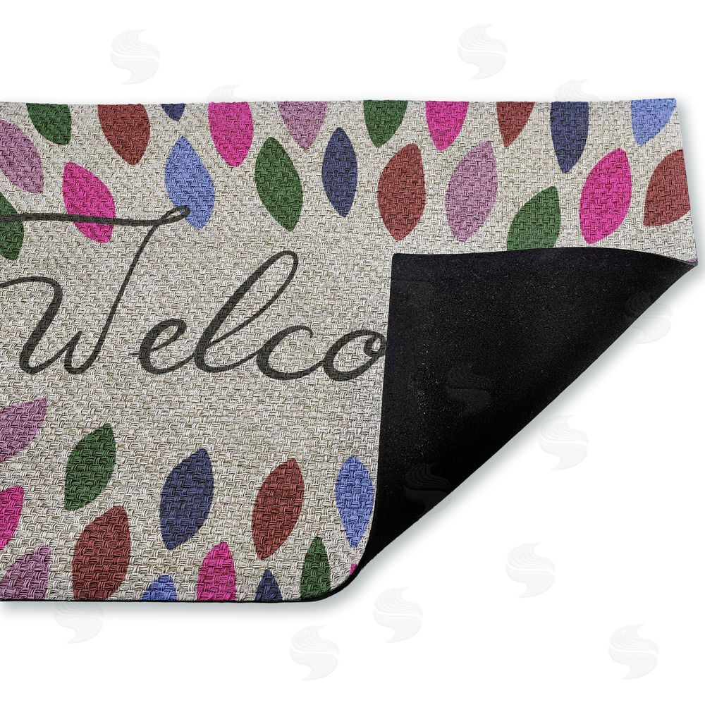 Caroline Alfreds | Jewel Tones Patterned Welcome Faux Sisal Door Mat